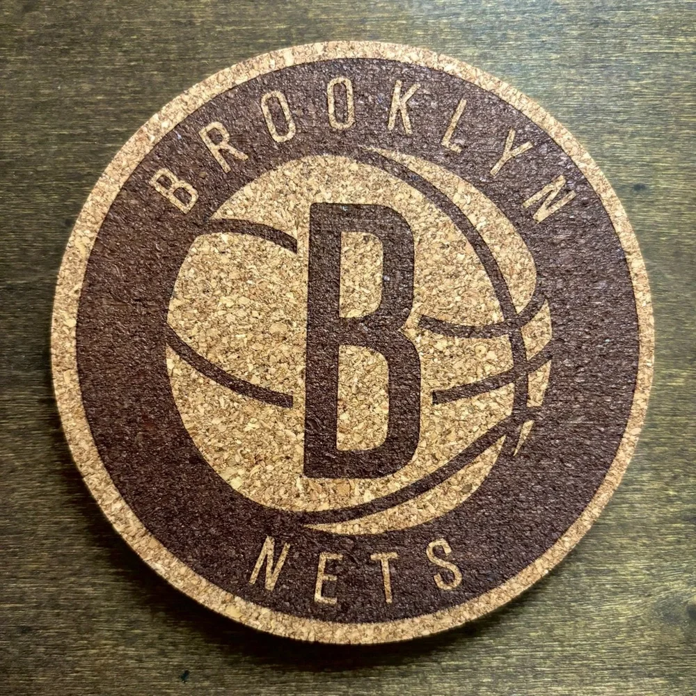 Brooklyn Nets Laser Engraved Cork Coaster